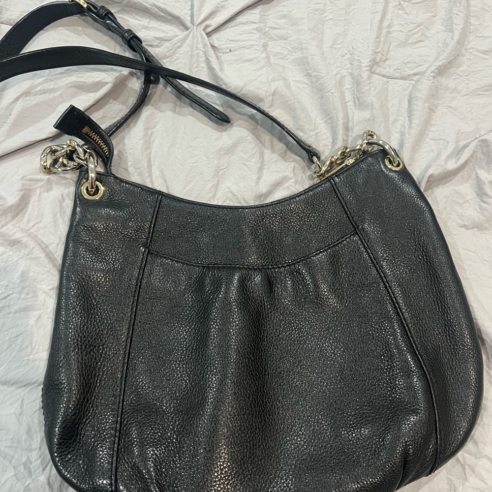 Michael Kors Black Shoulder Bag with Gold Accents - Picture 5 of 9